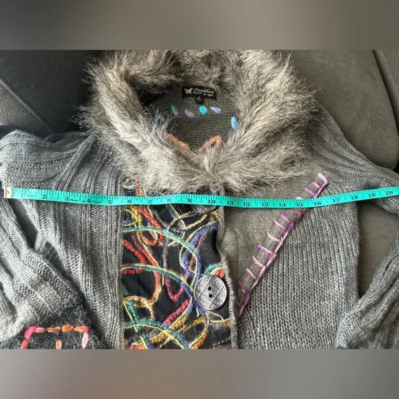 Vintage Women's Y2K Papillon Long Cardigan Jacket - Picture 10 of 13